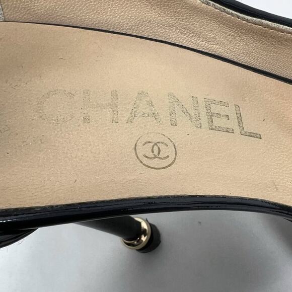 Chanel Black Cap-Toe Tweed T-Strap Mary Jane Pumps – Size 40 - Picture 6 of 11